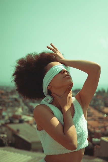 woman, art, model, pose, female, girl, blindfolded